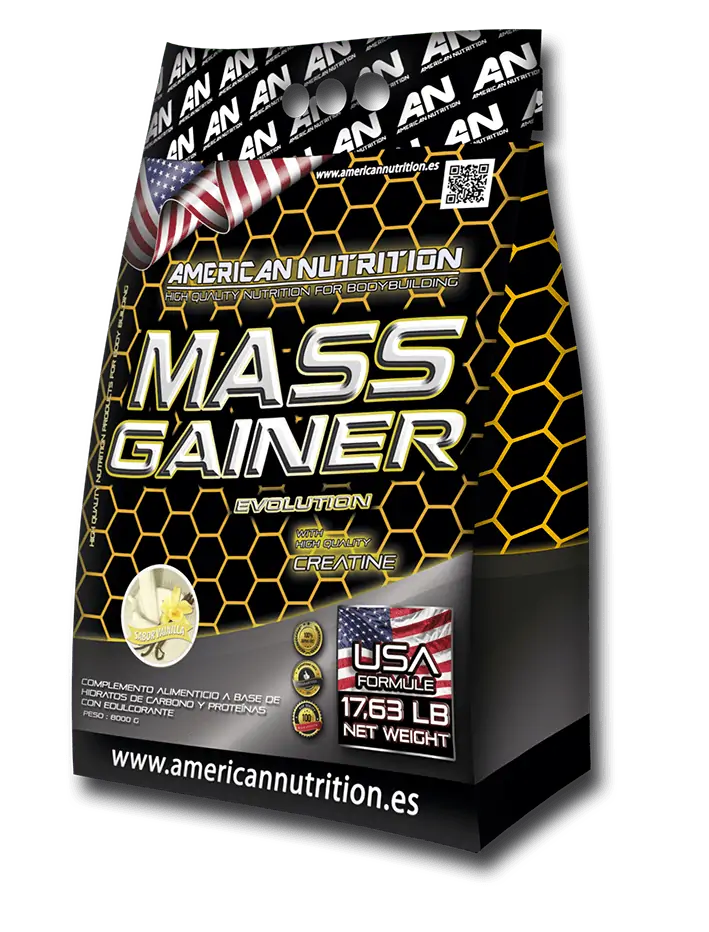 ganancia de peso y masa muscular con mass gainer Evolution american nutrition